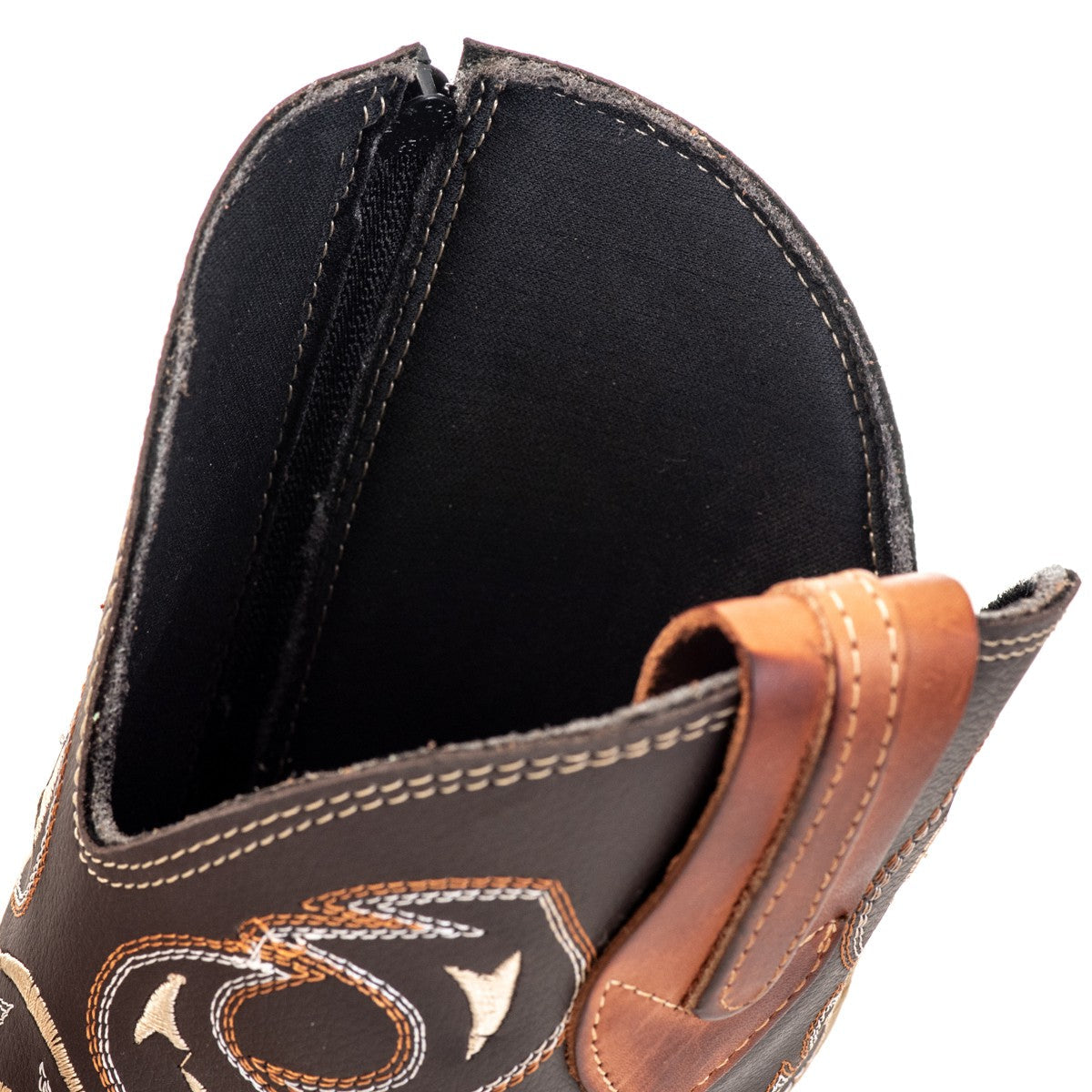 Bota Texana Masculina Campero Marrom Cano Longo Zíper Rodeio Cowboy