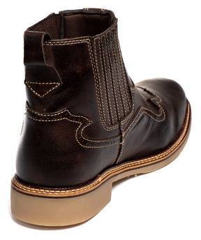 Botina Masculina Rodeio Couro Látego Café Conforto Durabilidade Estilo Country