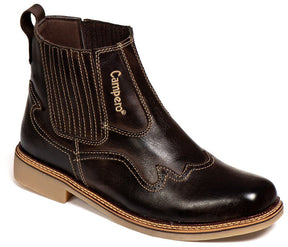 Botina Masculina Rodeio Couro Látego Café Conforto Durabilidade Estilo Country